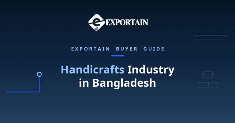 Navy title card: Handicrafts Industry in Bangladesh buyer guide