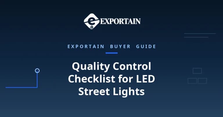 Navy title card: Quality Control Checklist for LED Street Lights From Bangladesh