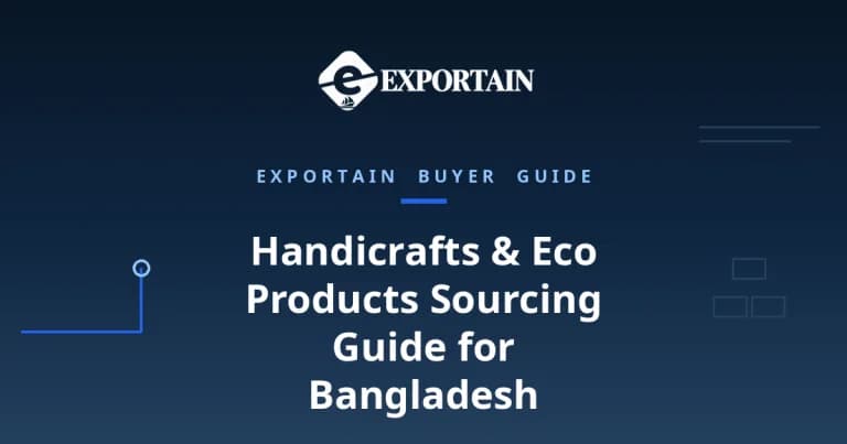 Navy title card: Handicrafts & Eco Products Sourcing Guide for Bangladesh
