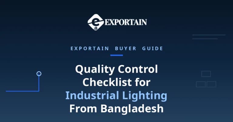 Navy title card: Quality Control Checklist for Industrial Lighting From Bangladesh