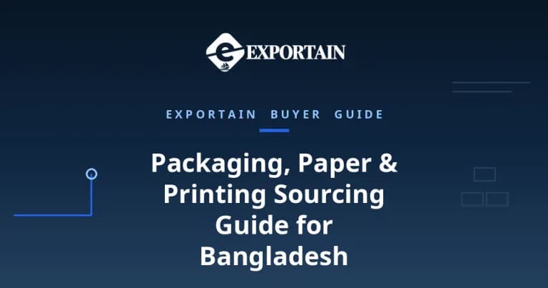 Navy title card: Packaging, Paper & Printing Sourcing Guide for Bangladesh