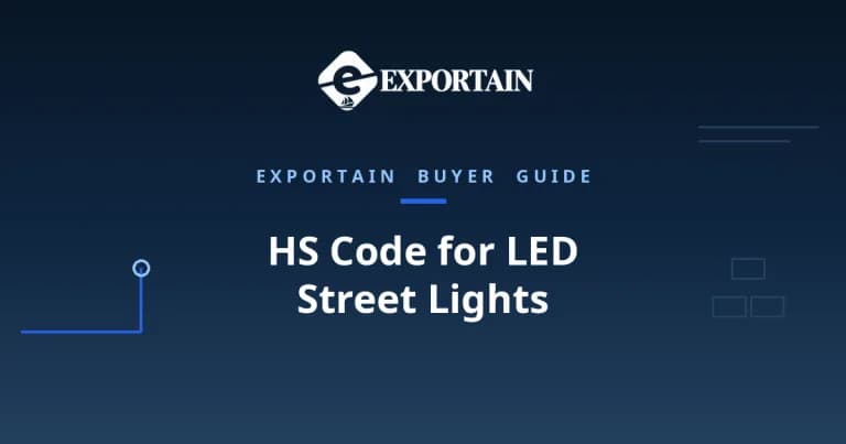 Navy title card: HS Code for LED Street Lights classification guide