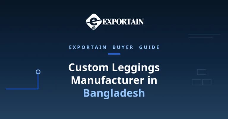 Navy title card: Custom Leggings Manufacturer in Bangladesh, OEM process from tech pack to bulk