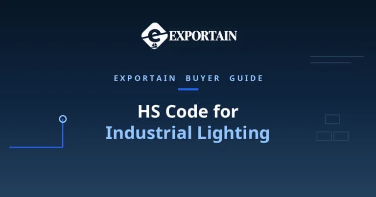 Navy title card: HS Code for Industrial Lighting classification guide