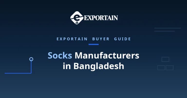 Navy title card: Socks Manufacturers in Bangladesh buyer guide