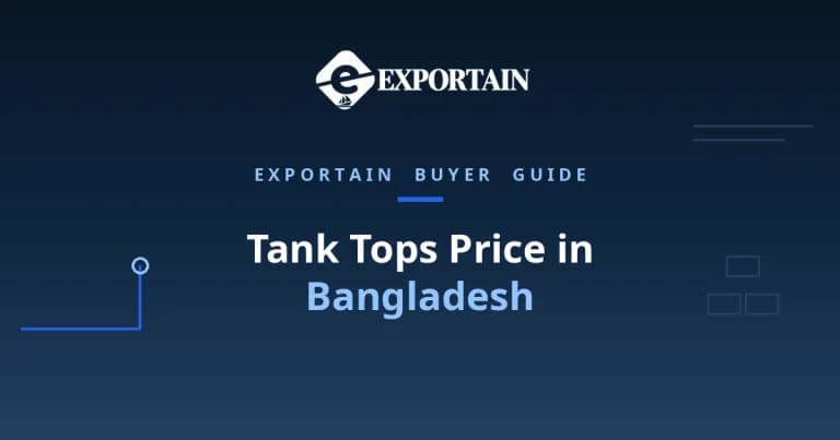 Navy title card: Tank Tops Price in Bangladesh, FOB cost breakdown for buyers