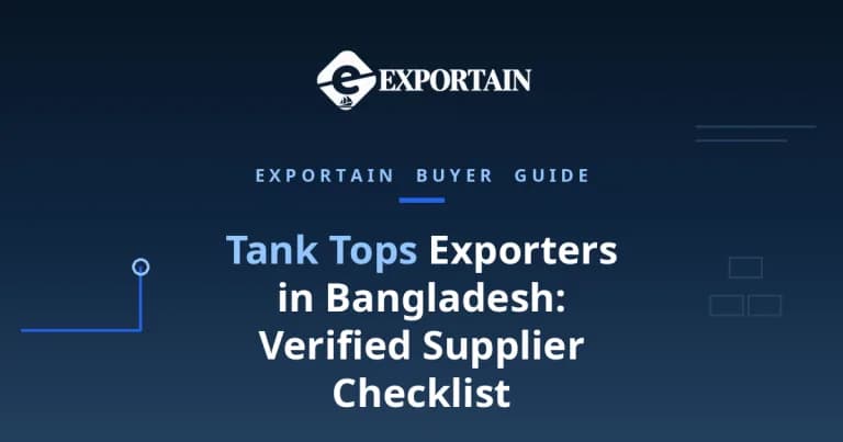 Navy title card: Tank Tops Exporters in Bangladesh: Verified Supplier Checklist