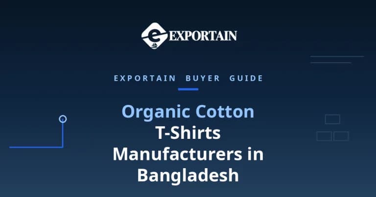 Navy title card: Organic Cotton T-Shirts Manufacturers in Bangladesh buyer guide