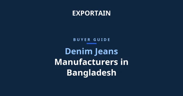 Navy title card: Denim Jeans Manufacturers in Bangladesh buyer guide