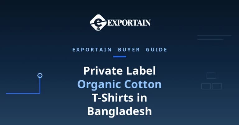 Navy title card: Private Label Organic Cotton T-Shirts in Bangladesh, brand ownership guide