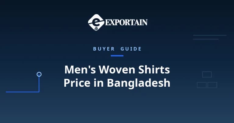 Navy title card: Men's Woven Shirts Price in Bangladesh, FOB cost breakdown