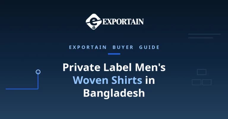 Navy title card: Private Label Men's Woven Shirts in Bangladesh, a brand owner's guide