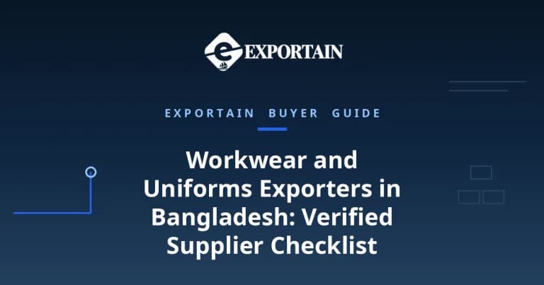 Navy title card: Workwear and Uniforms Exporters in Bangladesh: Verified Supplier Checklist