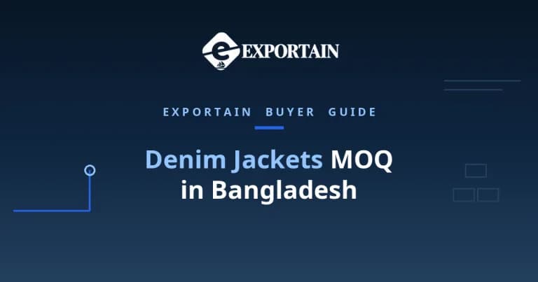 Navy title card: Denim jacket MOQ in Bangladesh, fabric rolls, wash lots and hardware sets