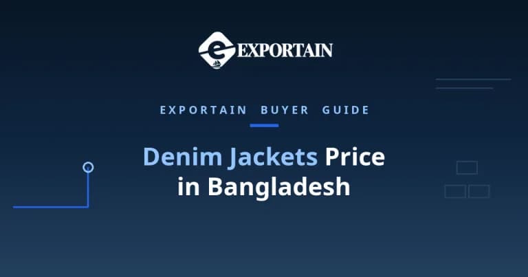 Navy title card: Denim Jackets Price in Bangladesh, FOB cost breakdown for buyers