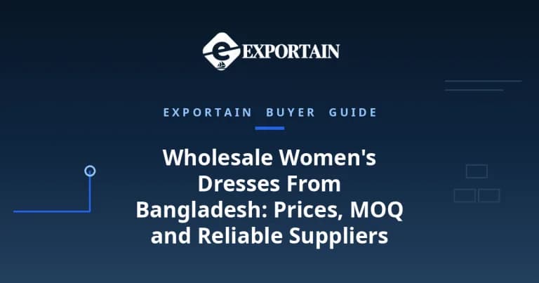 Navy title card: Wholesale Women's Dresses From Bangladesh, prices, MOQ and suppliers