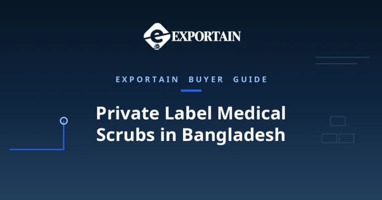 Navy title card: Private Label Medical Scrubs in Bangladesh