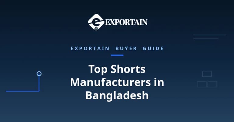 Navy title card: Top Shorts Manufacturers in Bangladesh buyer guide