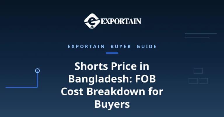 Navy title card: Shorts Price in Bangladesh, FOB cost breakdown for buyers