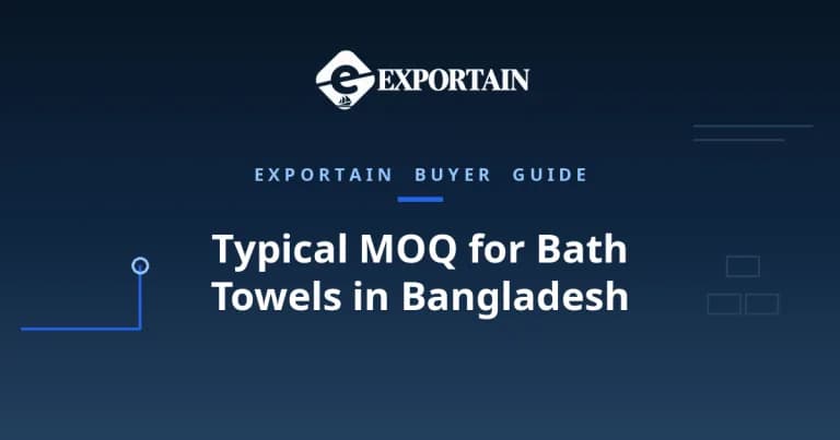 Navy title card: Typical MOQ for Bath Towels in Bangladesh, what sets the minimum
