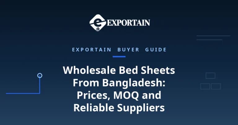 Navy title card: Wholesale Bed Sheets From Bangladesh, Prices, MOQ and Reliable Suppliers