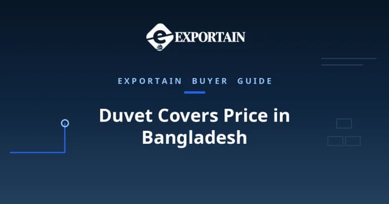 Navy title card: Duvet Covers Price in Bangladesh, FOB Cost Breakdown