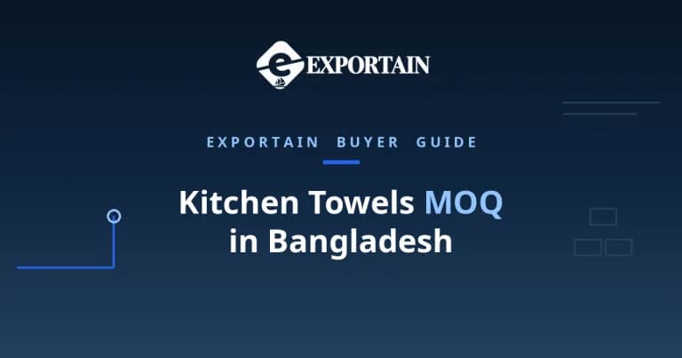Navy title card: Kitchen Towels MOQ in Bangladesh, how minimums work