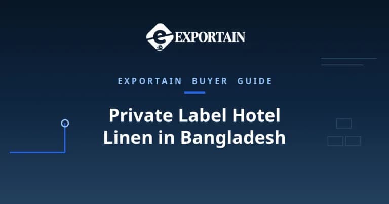 Navy title card: Private Label Hotel Linen in Bangladesh, a brand owner's guide