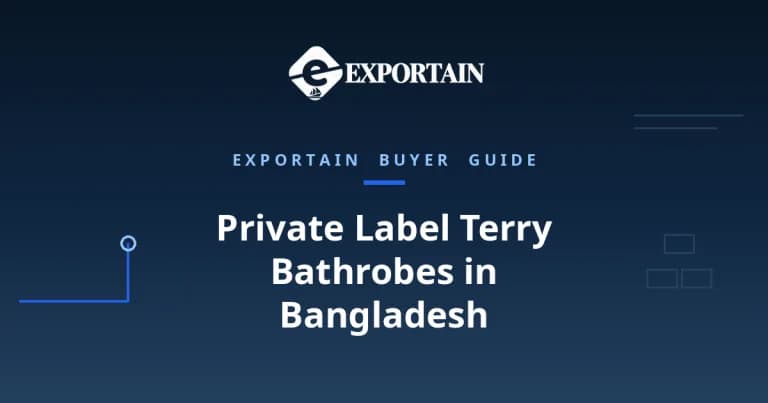Navy title card: Private Label Terry Bathrobes in Bangladesh, a brand owner's guide