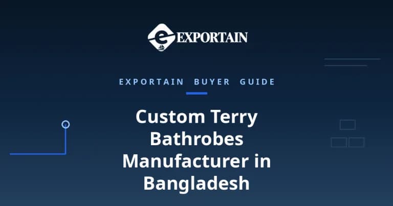 Navy title card: Custom Terry Bathrobes Manufacturer in Bangladesh, OEM process guide