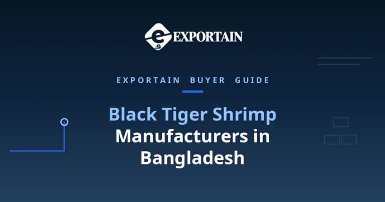 Navy title card: Black Tiger Shrimp Manufacturers in Bangladesh, a buyer verification guide