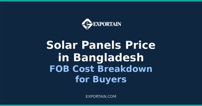 Navy title card: Solar Panels Price in Bangladesh, FOB Cost Breakdown for Buyers