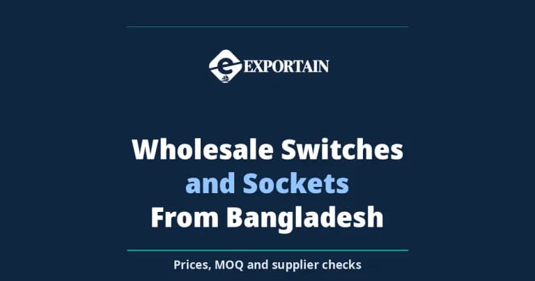 Navy title card: Wholesale Switches and Sockets From Bangladesh, prices, MOQ and supplier checks