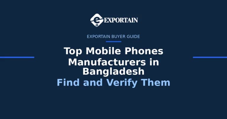 Navy title card: Top Mobile Phones Manufacturers in Bangladesh, find and verify them