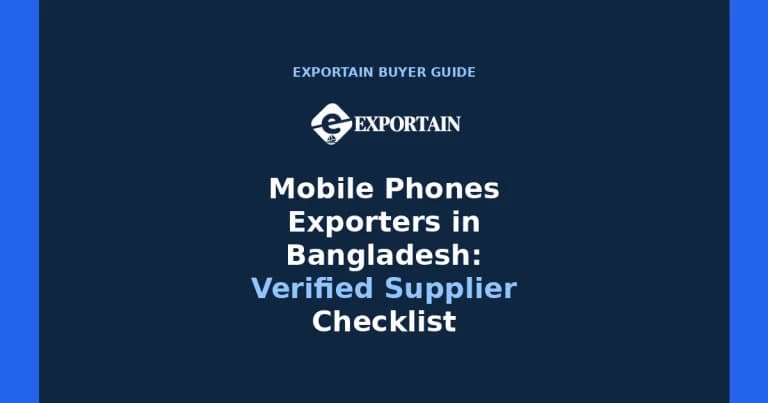 Navy title card: Mobile Phones Exporters in Bangladesh Verified Supplier Checklist
