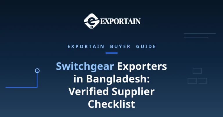 Navy title card: Switchgear Exporters in Bangladesh, Verified Supplier Checklist