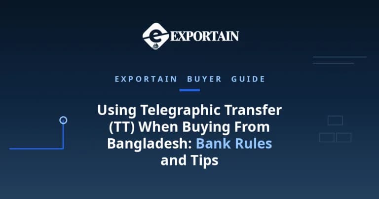 Navy title card: Using Telegraphic Transfer (TT) When Buying From Bangladesh, bank rules and tips