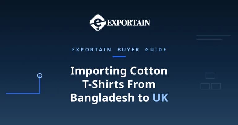 Navy title card: Importing Cotton T-Shirts From Bangladesh to UK