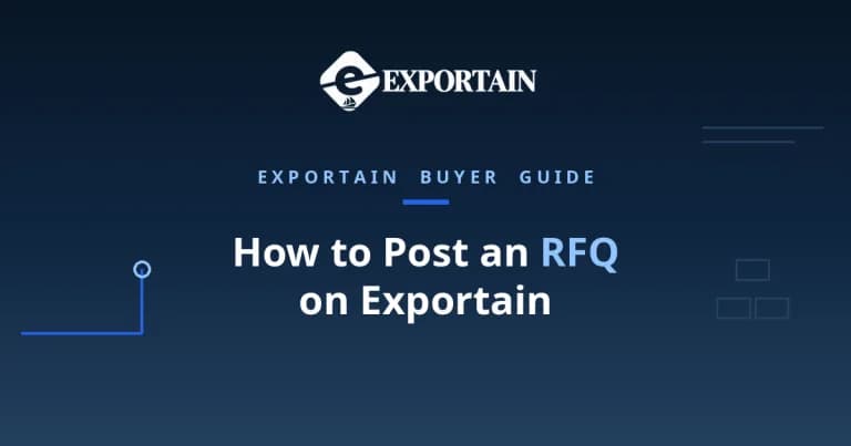 Navy title card: How to Post an RFQ on Exportain, an Exportain buyer guide