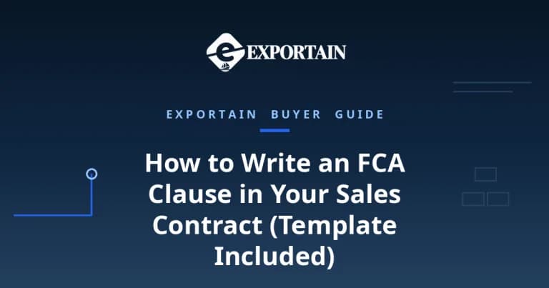 Navy title card: How to Write an FCA Clause in Your Sales Contract, template included
