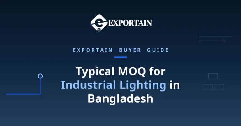 Navy title card: Typical MOQ for Industrial Lighting in Bangladesh