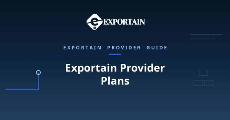 Navy title card: Exportain Provider Plans, an Exportain provider guide