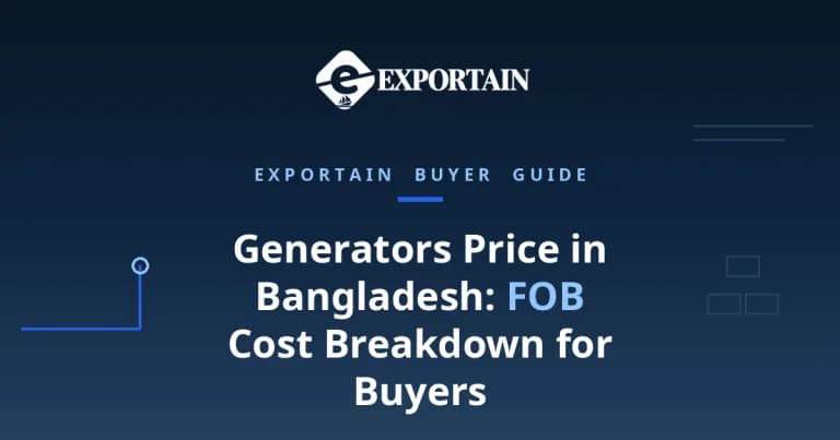 Navy title card: Generators Price in Bangladesh, FOB Cost Breakdown for Buyers