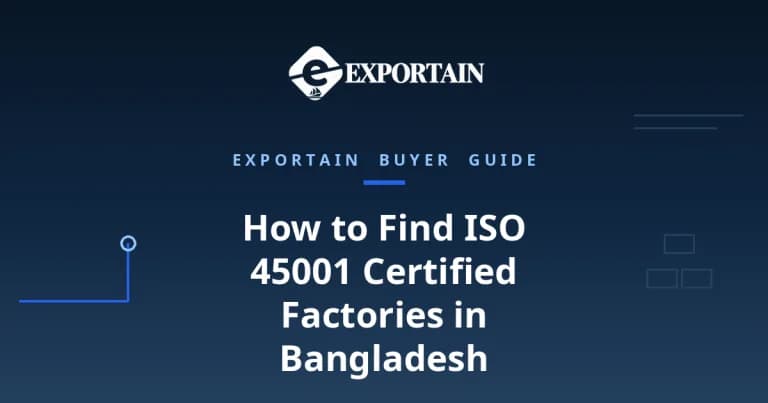 Navy title card: How to Find ISO 45001 Certified Factories in Bangladesh