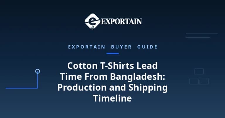 Navy title card: Cotton T-Shirts Lead Time From Bangladesh, production and shipping timeline guide