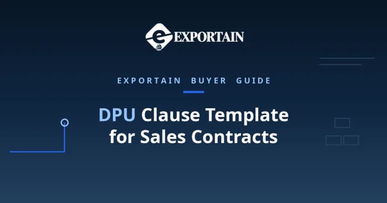 Navy title card: How to Write a DPU Clause in Your Sales Contract, template included