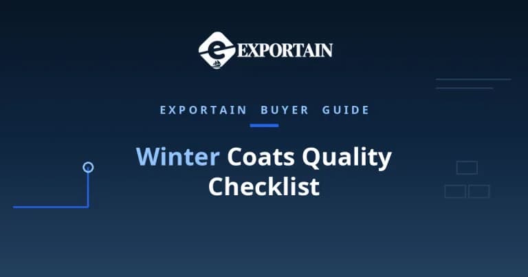Navy title card: Winter Coats Quality Checklist, buyer guide