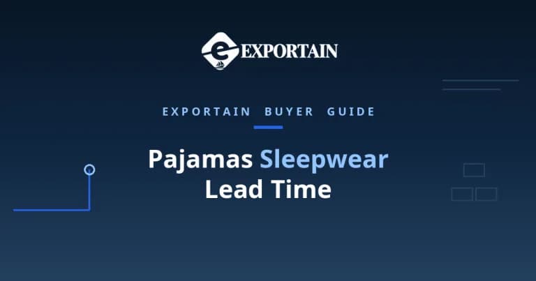 Navy title card: Pajamas Sleepwear Lead Time, buyer guide