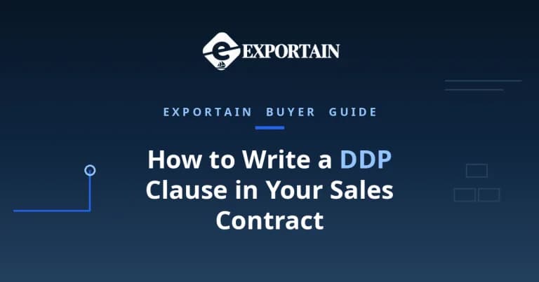 Navy title card: How to Write a DDP Clause in Your Sales Contract, template included