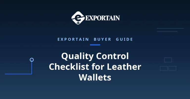 Navy title card: Quality Control Checklist for Leather Wallets From Bangladesh, buyer guide